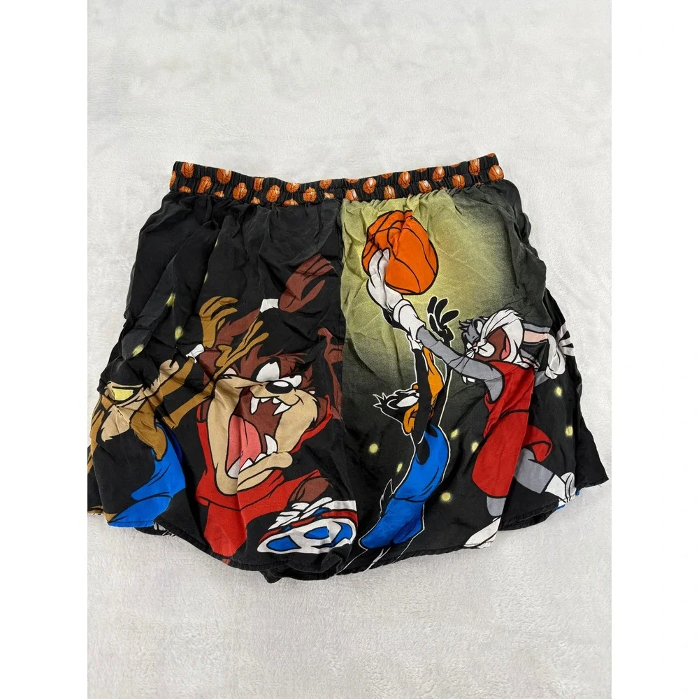 Looney Tunes Mania Silk Boxers L 1997 Vintage Taz Bugs Bunny Basketball Print